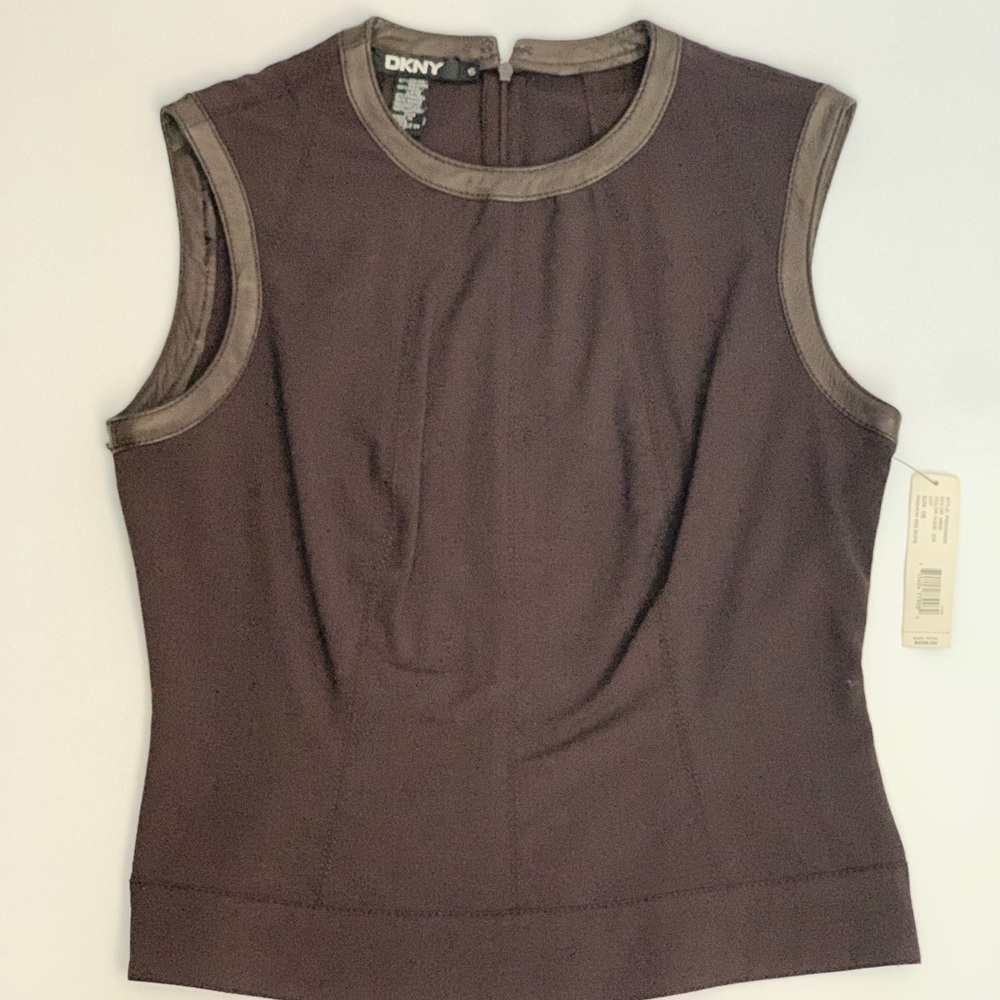 DKNY Leather Detail Top